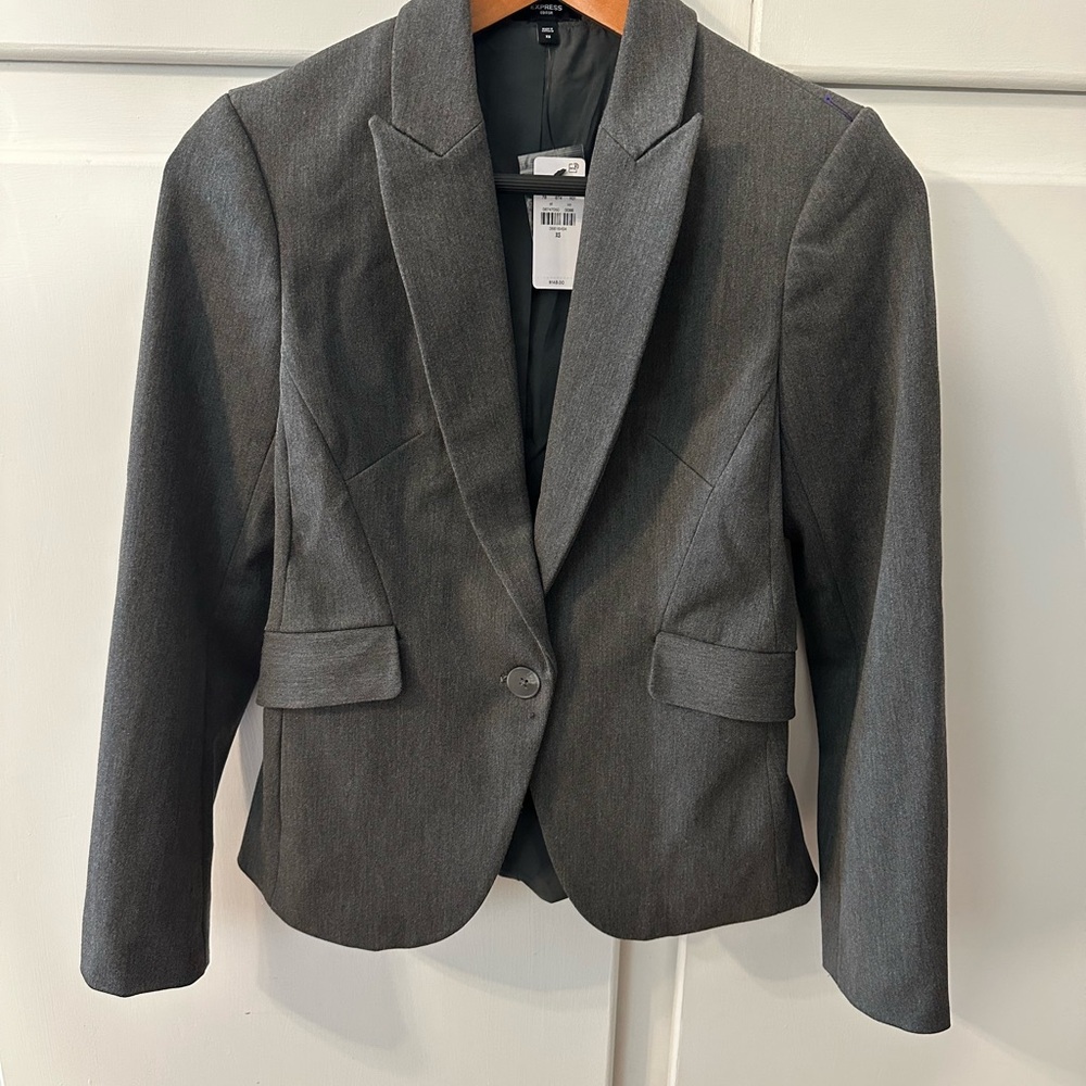 Express Charcoal Gray Blazer